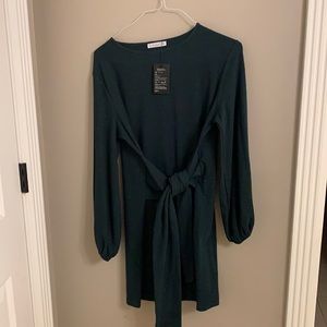 Never worn, with tags, dark green plus wrap dress